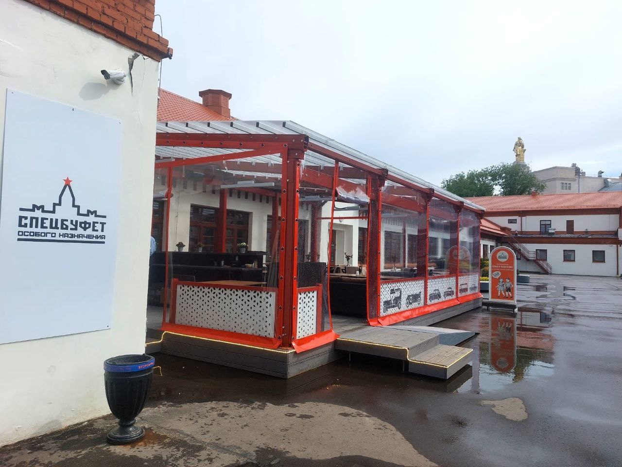 ПВХ шторы для летней террасы кафе в Новопокровке
